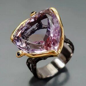RING Ametrine with Sapphire Accents 925 Size 8.5